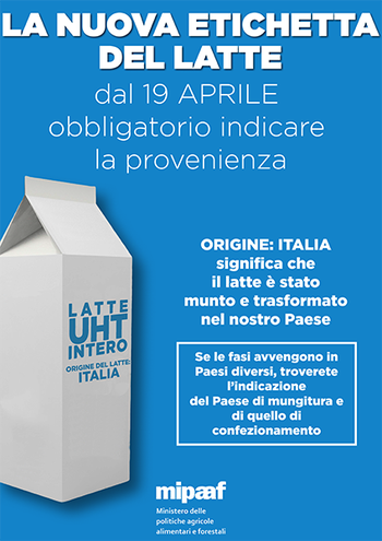 Latte, è obbligatoria l'etichetta salva Made in Italy