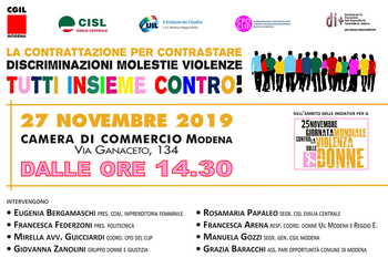 La contrattazione per contrastare discriminazioni molestie violenze TUTTI INSIEME CONTRO!