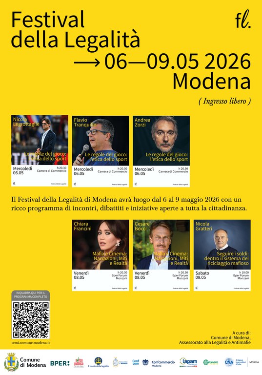 Locandina Festival della Legalità 2026 Modena