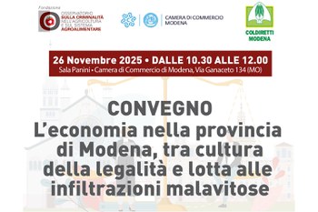 Convegno "L'economia nella provincia di Modena, tra cultura della legalità e lotta alle infiltrazioni malavitose"