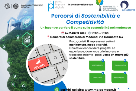 Percorsi di Sostenibilità e Competitività: un evento per le imprese modenesi