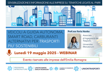 Veicoli a guida autonoma, smart road, carburanti alternativi per trasporti più sostenibili