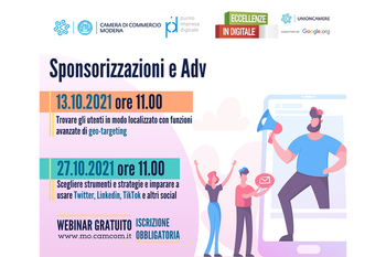 Sponsorizzazioni e ADV: continua la formazione di Eccellenze in digitale con il PID della C.C.I.A.A. di Modena