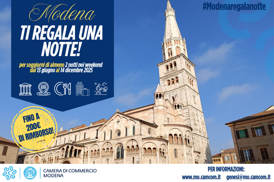 "Modena ti regala una notte": rimborsi per weekend più lunghi
