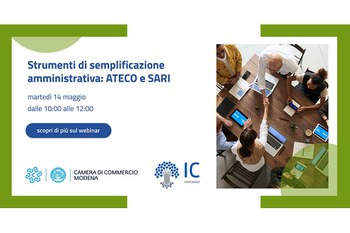 Webinar gratuito "Strumenti di semplificazione amministrativa: ATECO e SARI"